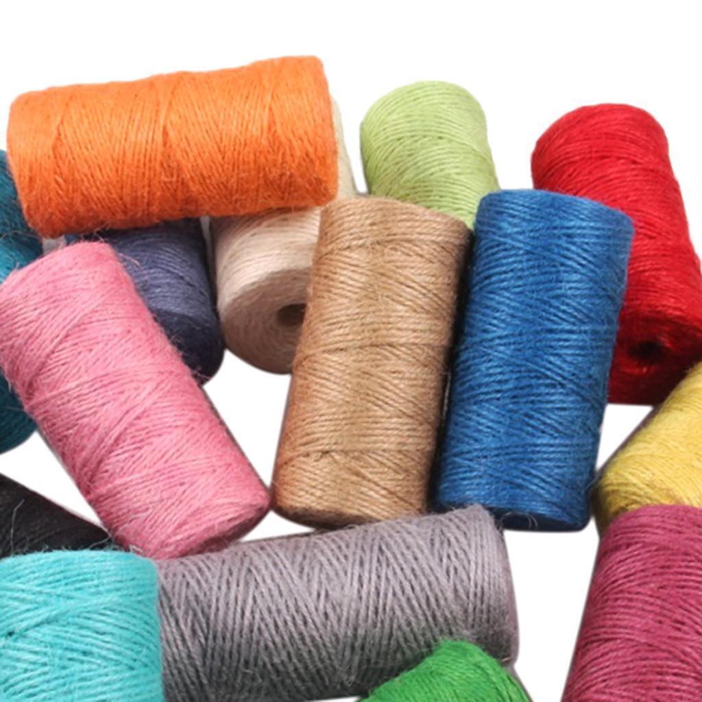 2 Roll 100m Jute Cord String Crafts DIY Gift Wrapping Twine Rope Red & Green