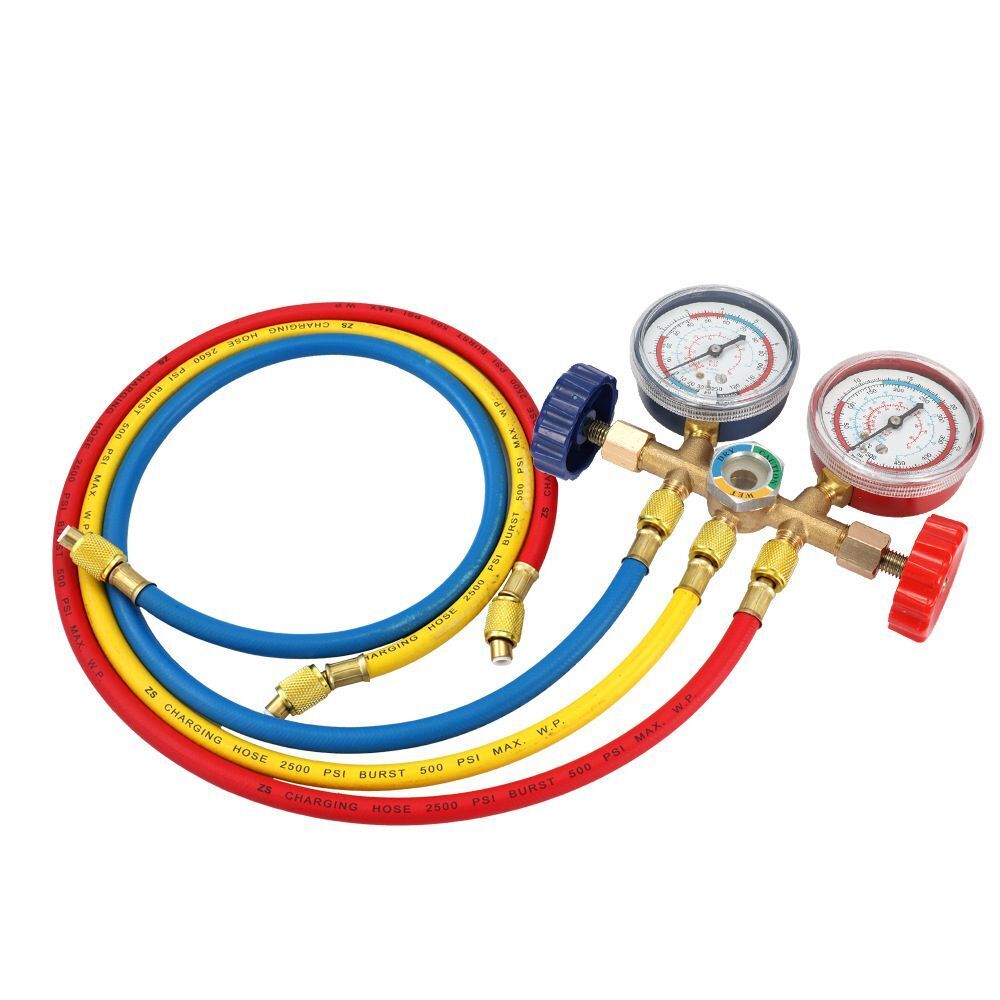 and Hook Refrigerant Manifold Gauge Set Car AC Gauge Set Air Conditioning Tools