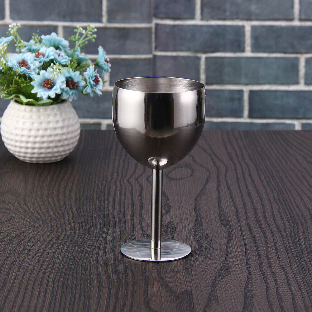 380ML High Quality Brilliant Stainless Steel Wine Glass Wine Tasting Goblet