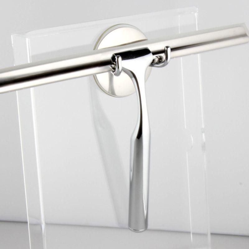 Wiper with Suction Hook Shower Glass Door Squeegee Stainless Steel Glass Window