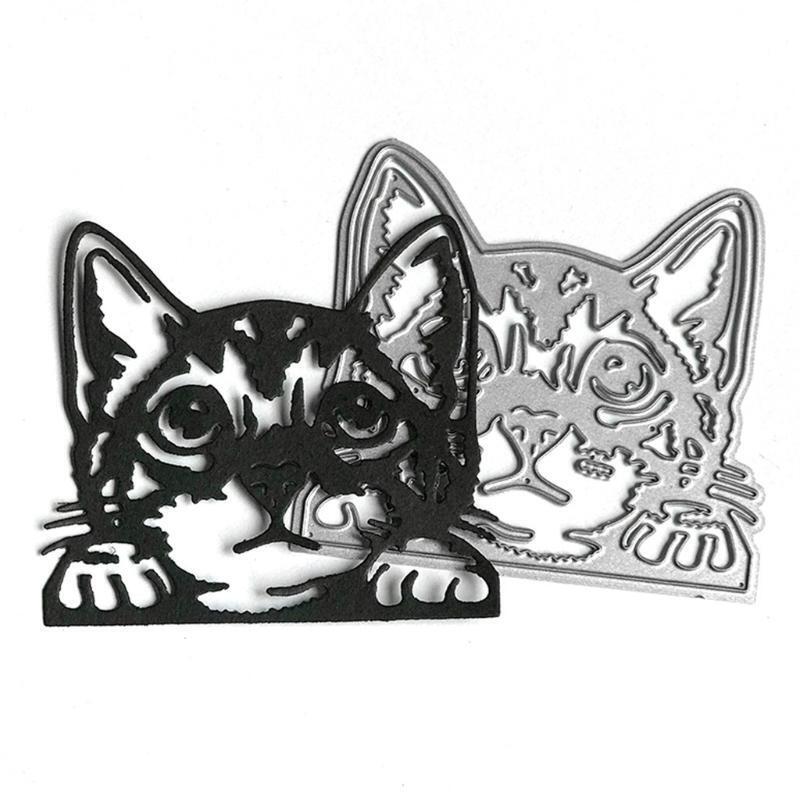Cute Cat Head Shape Frame Carbon Steel Cutting Dies DIY Scrapbooking Photo Album
