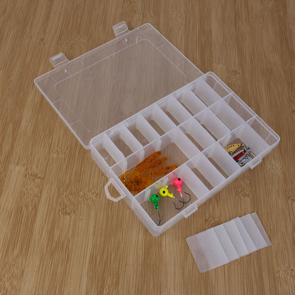 24 Slots Transparent Plastic Fishing Lure Box Fishing Tackle Storage Box