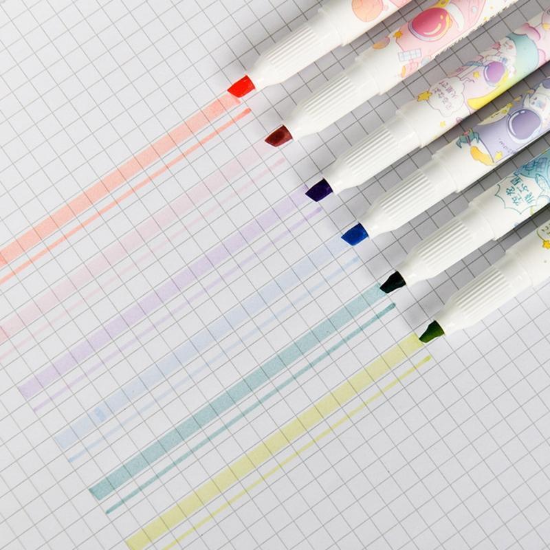 Wenxi Double Ended Highlighter Markers Plastic Pen Set for Students Taking Note