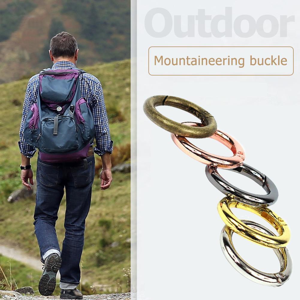 6pcs Zinc Alloy Spring O-Ring Buckles Clips Climbing Carabiner Random Color