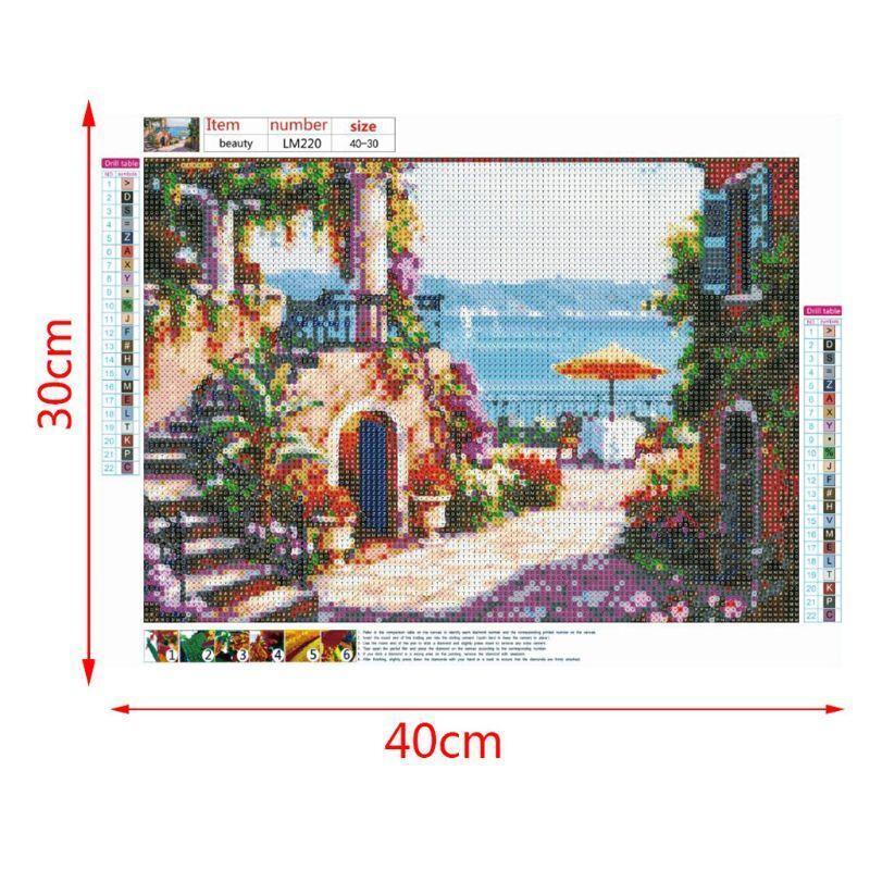 House DIY 5D Full Drill Diamond Painting Embroidery Cross Stitch Kit Rhinestone