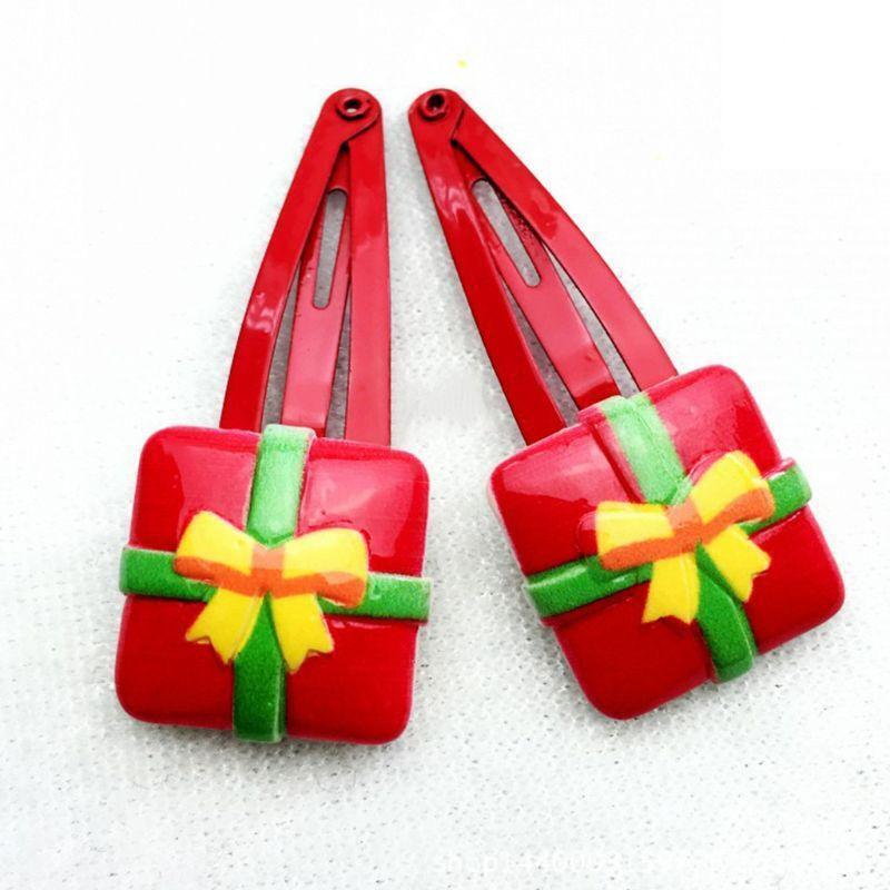 Metal Barrettes Snap Hair Clips for Girls Women Cute Christmas Santa Hairpins