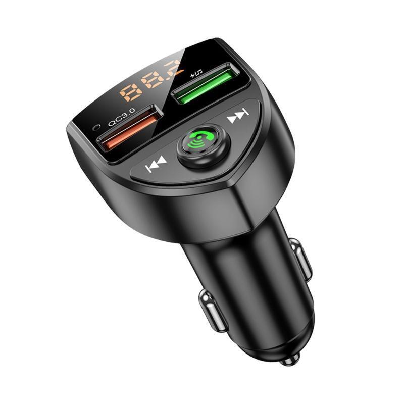 TYPE-C 5V Car Mp3 Player FM Transmitter Dual Digital Display for 12-24V Cars
