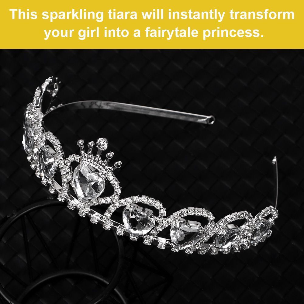 Tiara Bling Bling Tiaras for Girls Handmade Heart Headband Princess Crown