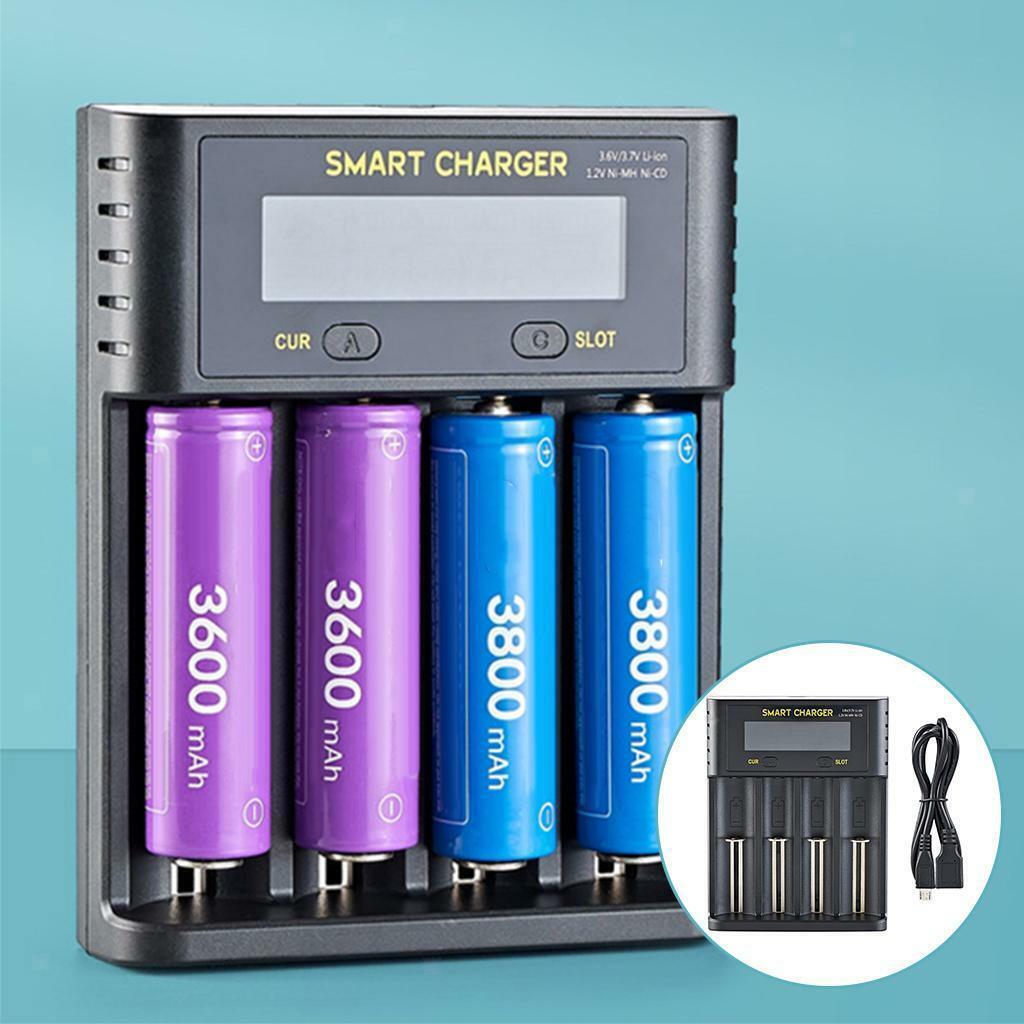Batteries Charger 4 Slot Fast Charging for  Batteries 18650 25500 AA