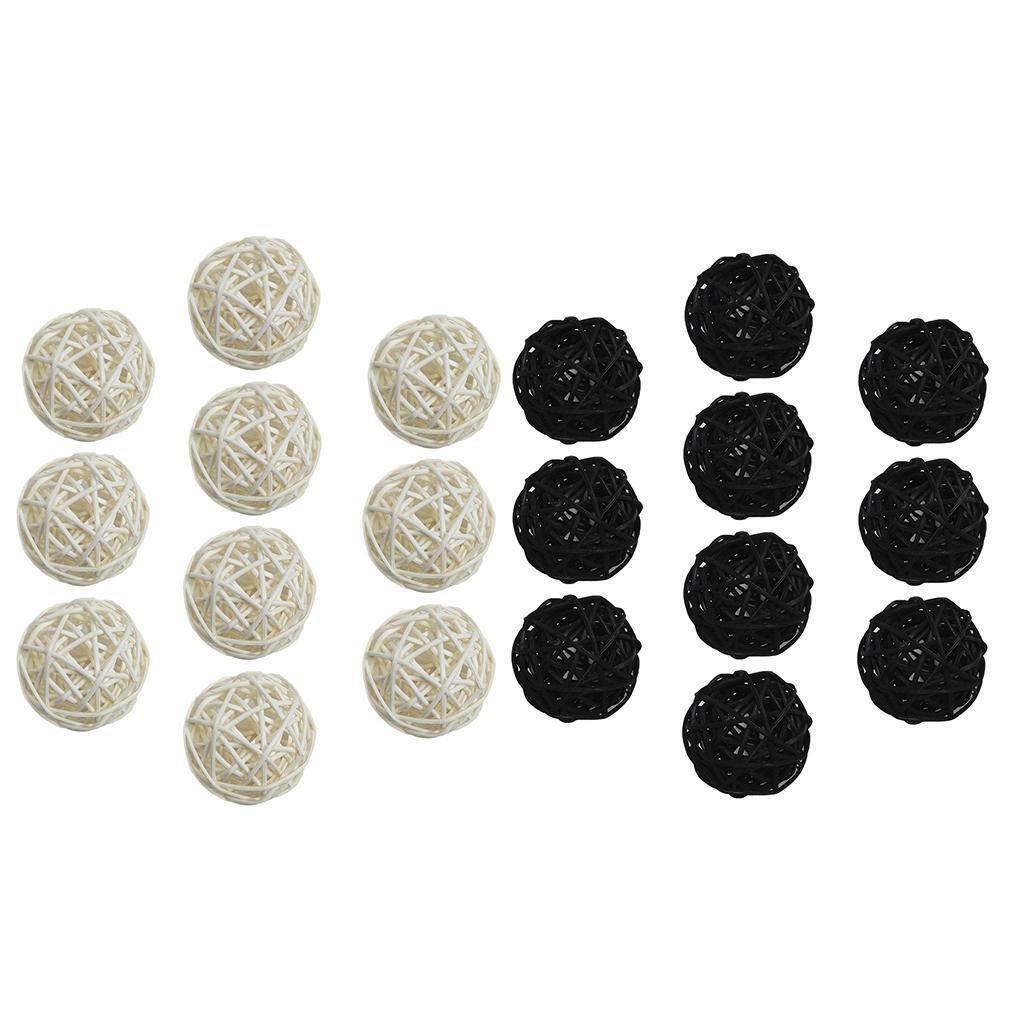 20Pcs Wicker Rattan Ball Ornaments Wedding Christmas Party Hanging Decor