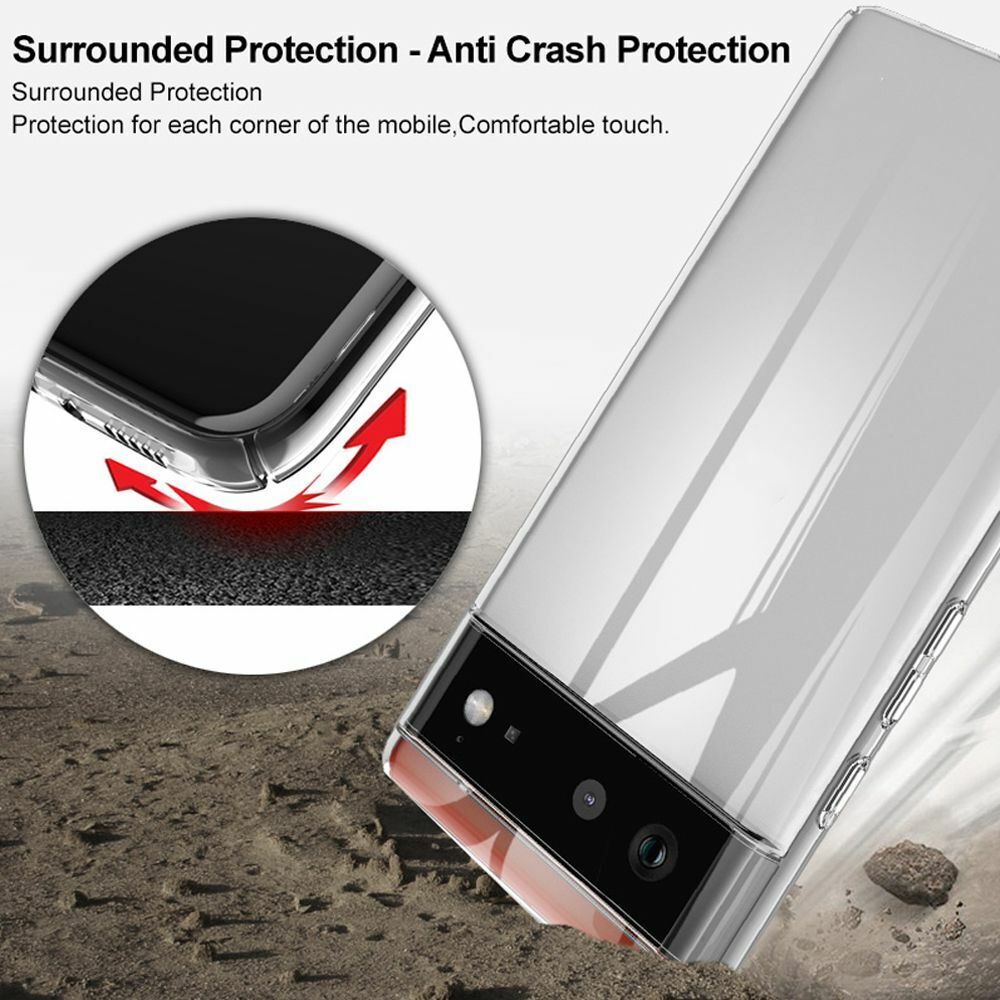 Hard PC Shockproof Back Bumper Shell Clear Case For Google Pixel 6/Pixel 6 Pro