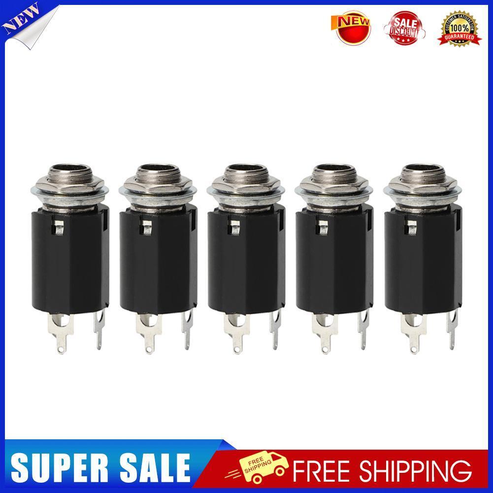 5pcs Acoustic Electric Guitar EQ Socket Plug 6.35mm Stereo Output Socket