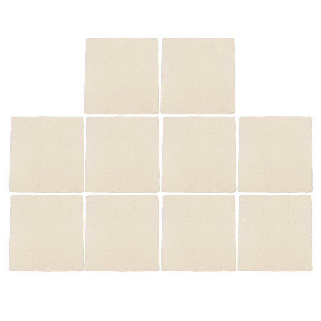 10pcs Rectangle Blank Cotton Rug DIY Craft Embroidery Cloth Sewing Fabric