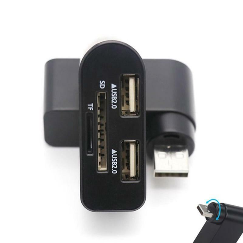 USB2.0 Hub Splitter Docking Station Dual USB 480Mb Splitter SD TF Card Reader