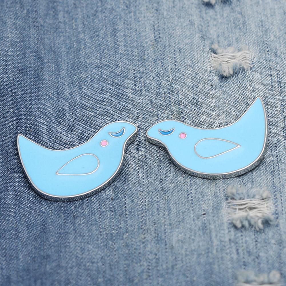 Cartoon Cute Blue Bird Brooch Coats Bags Hats Pins Badge Jewelry Kids Gift