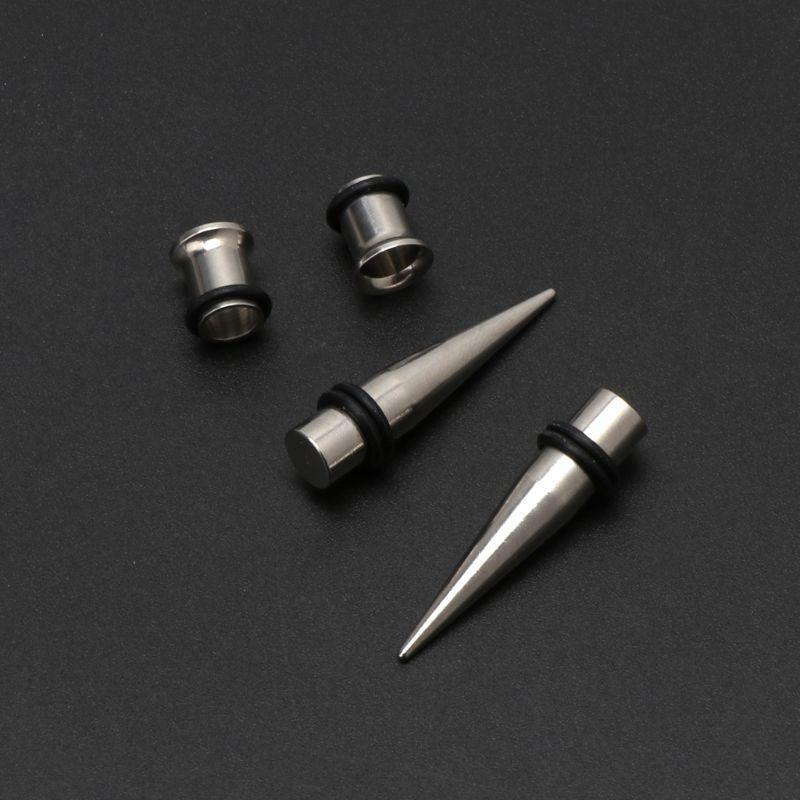 7mm Pair Stainless Steel Tapers &Tunnels Ear Stretching Kit Plugs Body Jewelry