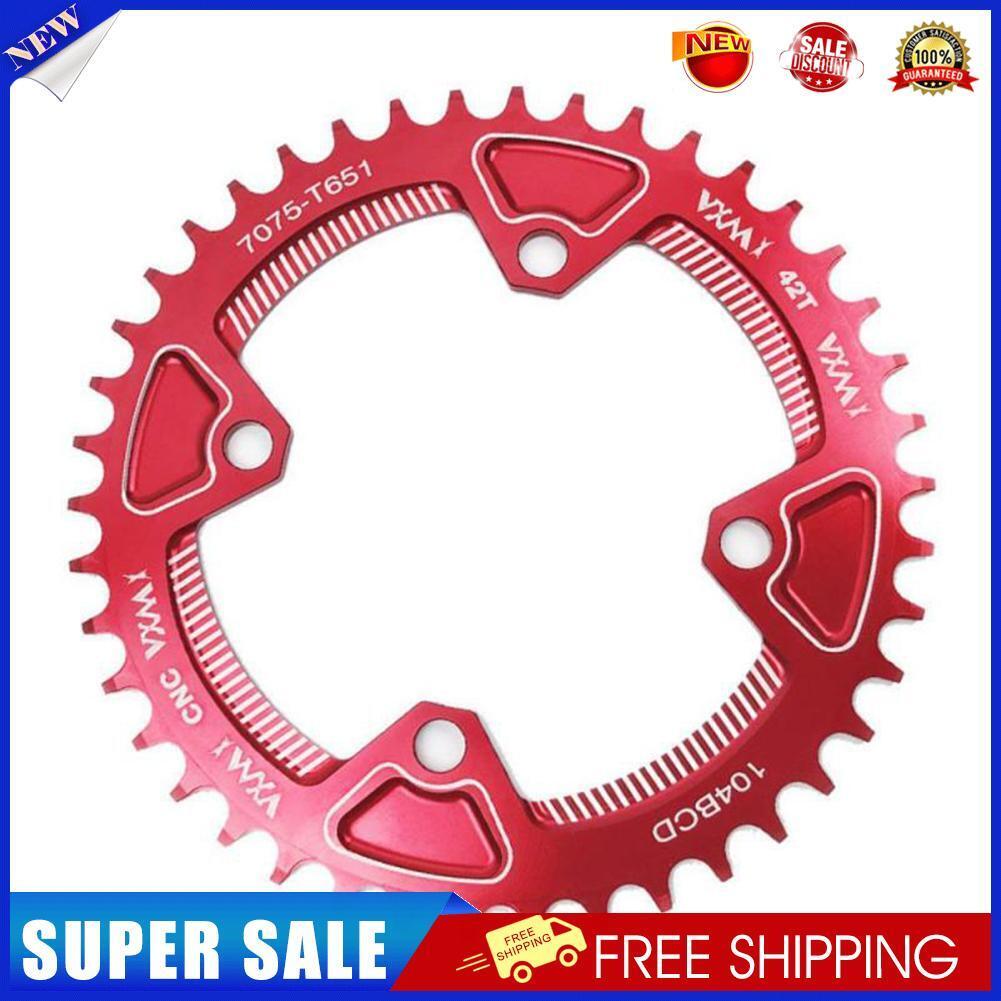 VXM 104BCD 40T/42T MTB Bike Narrow Wide Chainring Single Speed (Red 40T)
