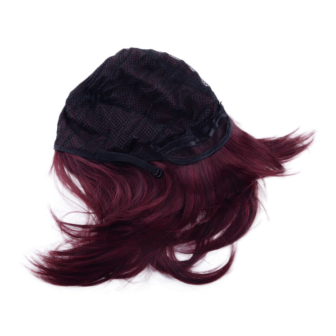 Natural Red Wine Color Short Straight Bob Women Ladies Party Full Wig Hair