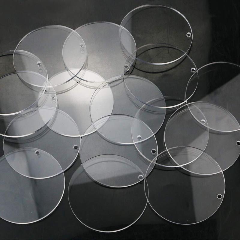 24 Pieces Acrylic Keychain Blanks Clear Acrylic Circles Disc Ornaments Blanks