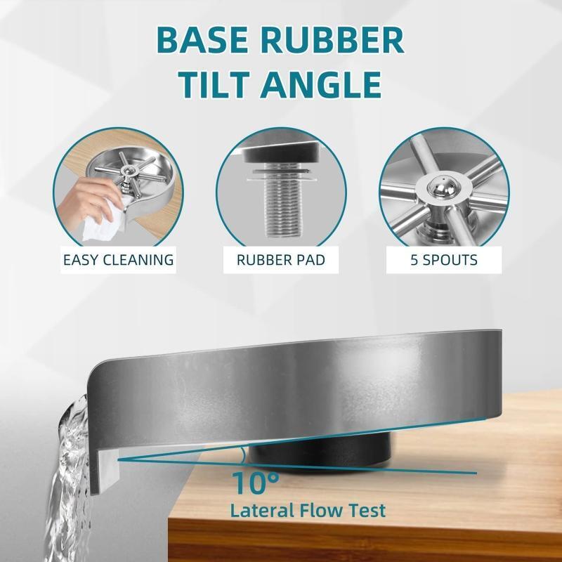 Stainless Steel Sink Glass Cup Rinser High Pressure Automatic Spraying