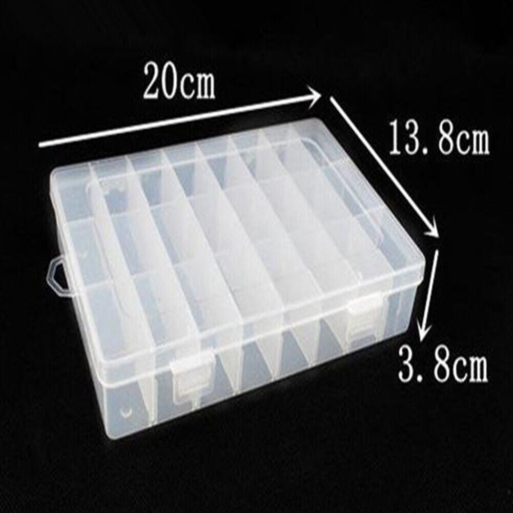 24 Slots Transparent Plastic Fishing Lure Box Fishing Tackle Storage Box
