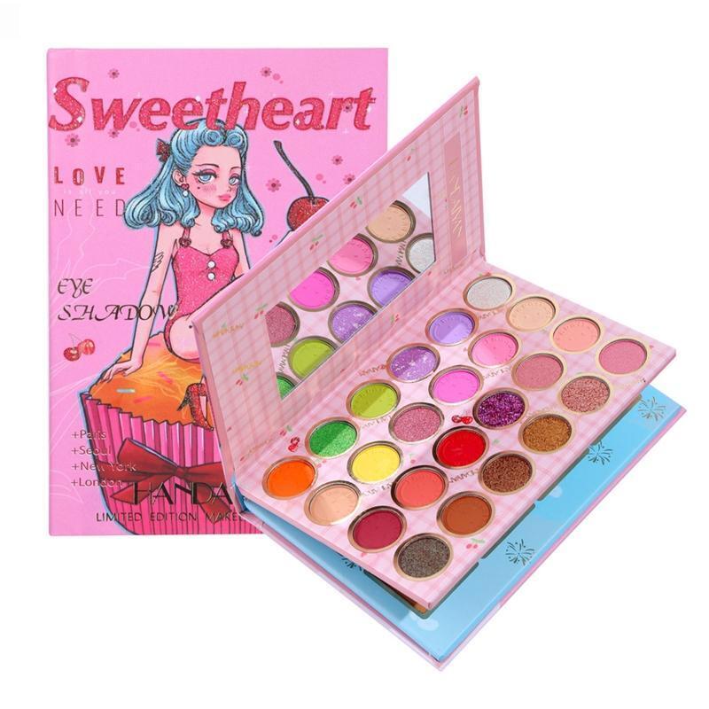 32 Colors Eyeshadow Palette Matte Shimmer Blushes Highlight Face Eye Makeup Tool