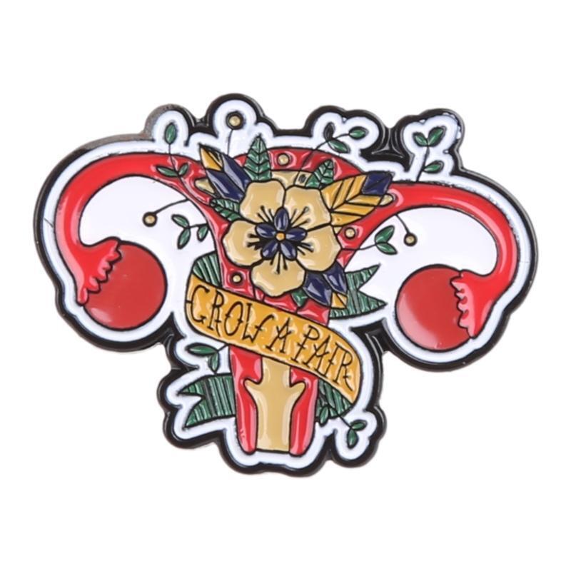 Feminist Enamel Pin Uterine Medicine Brooches Uterus Pins Gifts for Girls Women