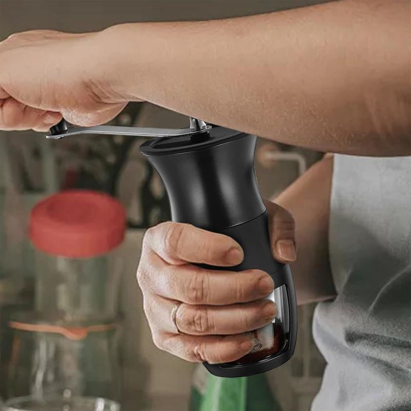 Manual Coffee Grinder with Swing Handle Handmade Hand Crank Bean Mill