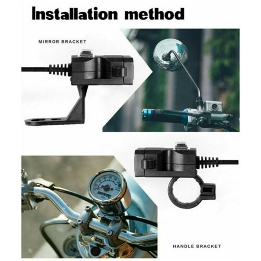 Switch Dual Port Motorcycle Accessories Power Adapter Motorcycle Charger Socket