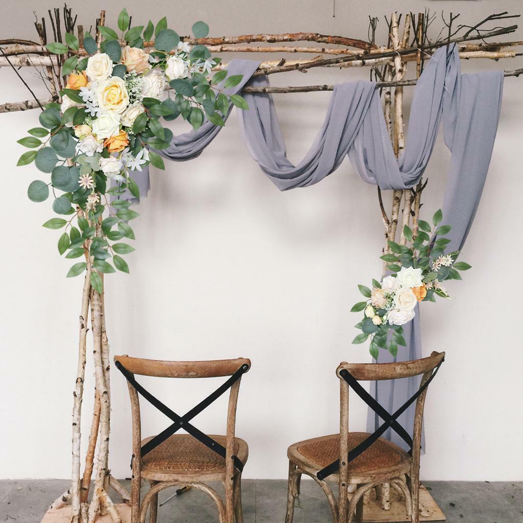 Handmade Arch Flowers Champagne  Flower Backdrop Wreath Decor  Pieces