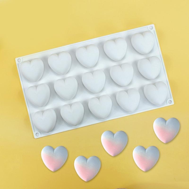 15-Cavity Christmas Cute Heart Shape Mold Silicone Craft Clay Jelly Decorating