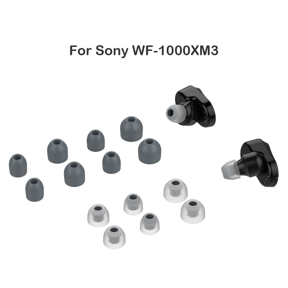 Ear Tips In-Ear Earbuds Cover Set for Sony WF-1000XM4 WF-1000XM3 (Grey)