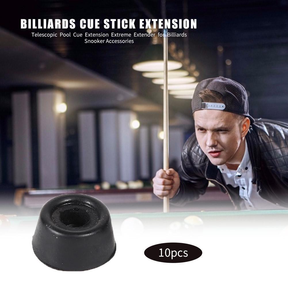 10pcs Pool Cue Tail Protective Sleeve Billiard Rubber Bottom Support Pad