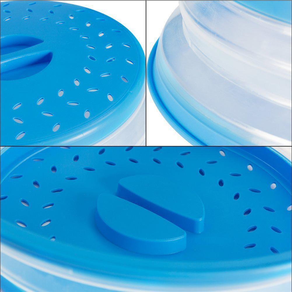 Silicone Collapsible Microwave Cover Lid Fruit Vegetables Colander Strainer