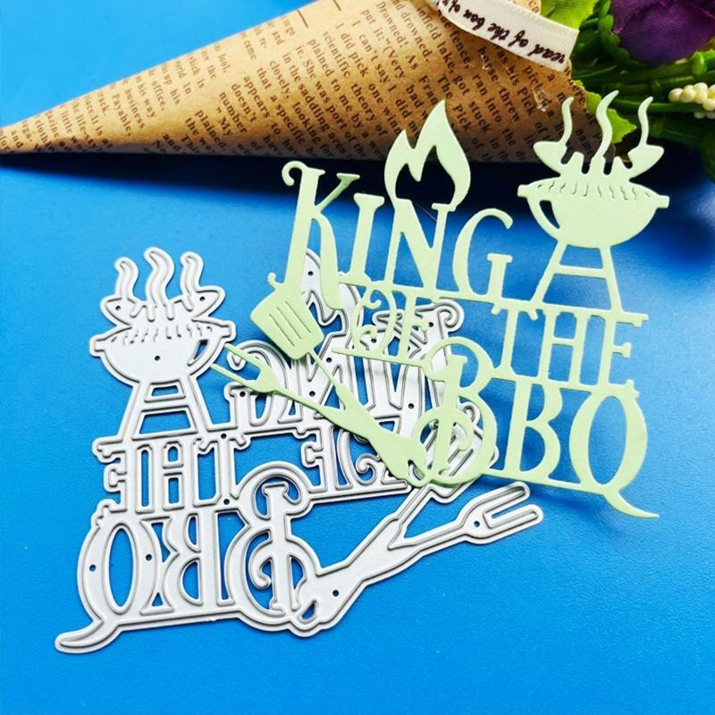 King of The BBQ Letter Metal Cutting Dies Embossing Stencil DIY Album Template