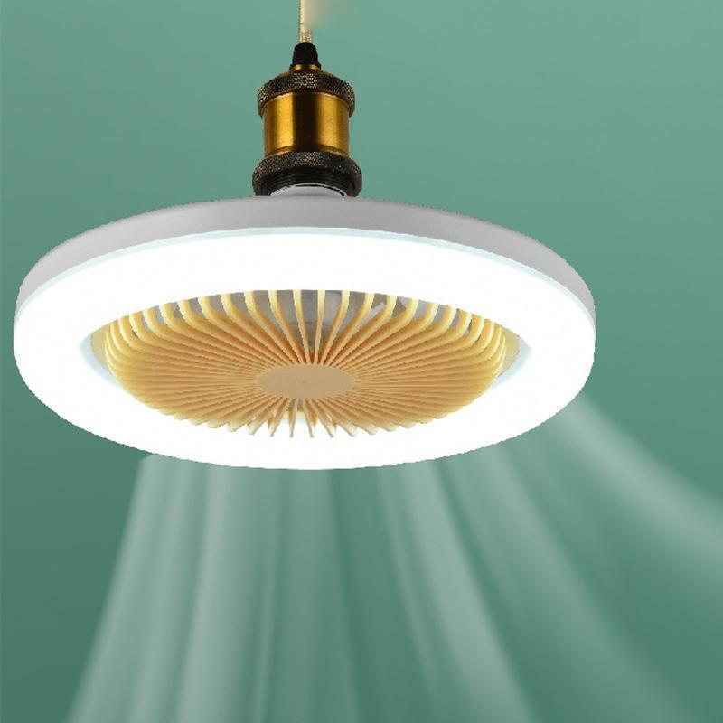 E27 AC Timing Ceiling Fan with Dimmable LED Light Remote Control for Living Room