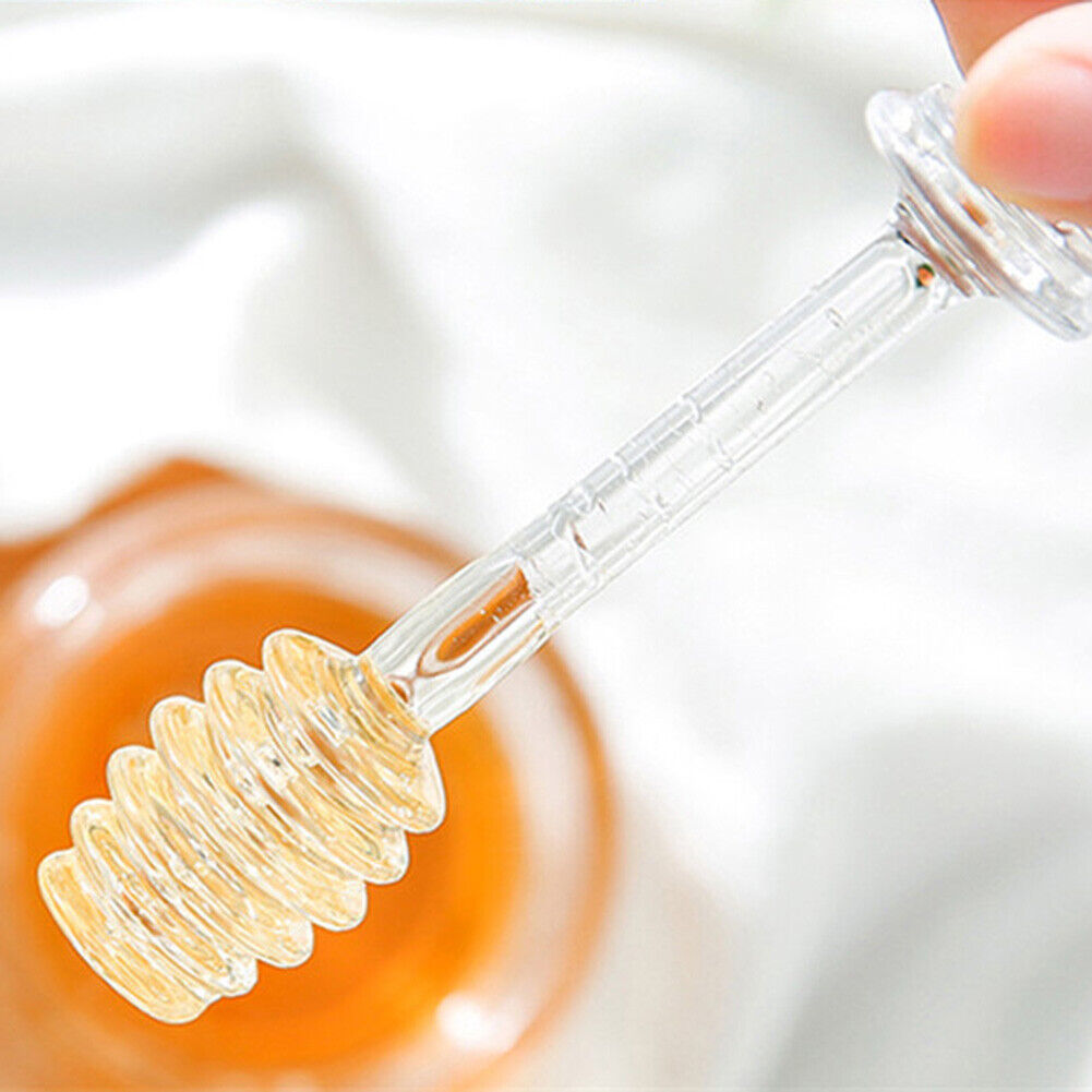 Bee Honey Jar with Stirring Rod Honey Juice Jam Jar Drizzler Dispenser Tool