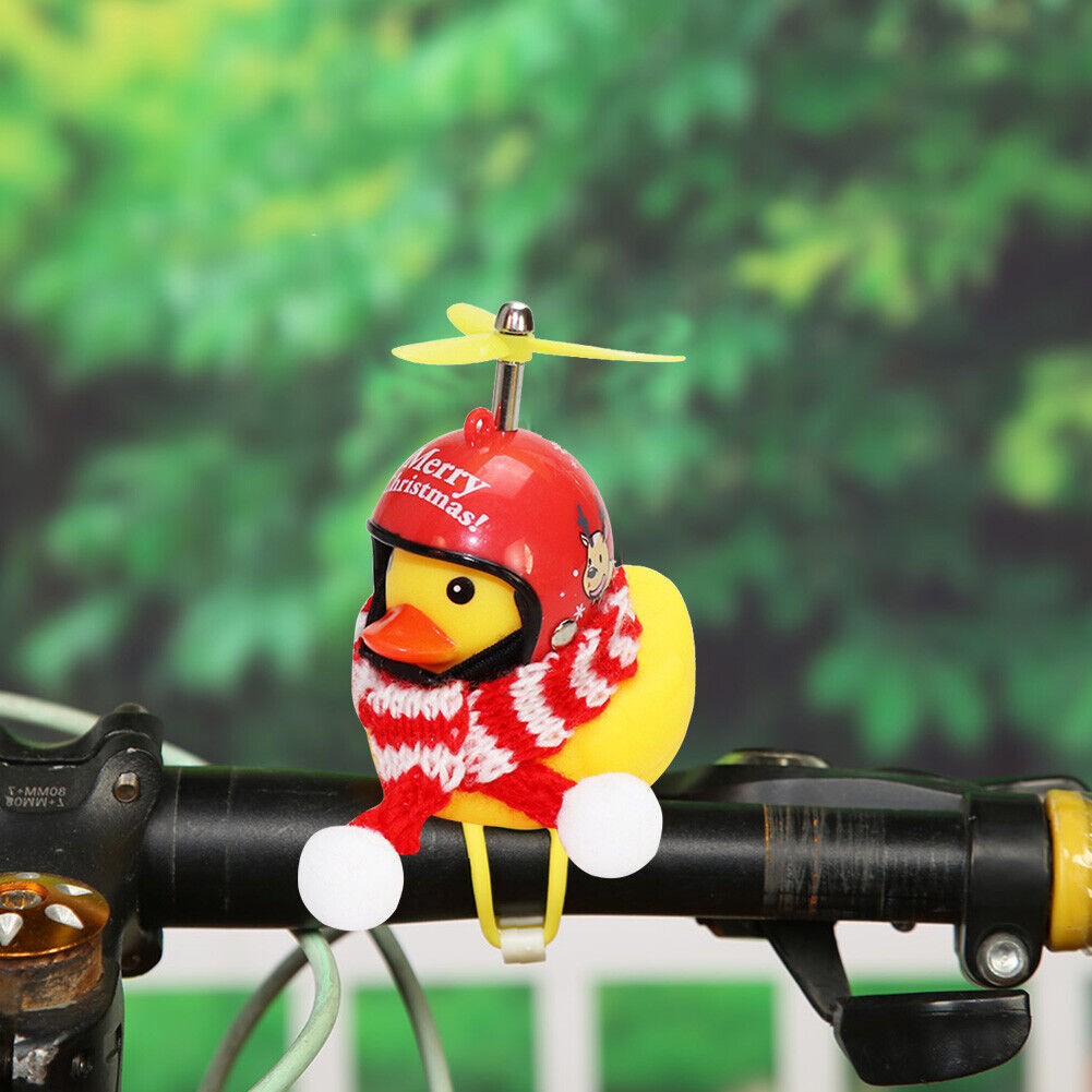 Scooter Bike Mini Wind-Breaking Duck Bamboo Dragonfly Helmet Car Decor (A)