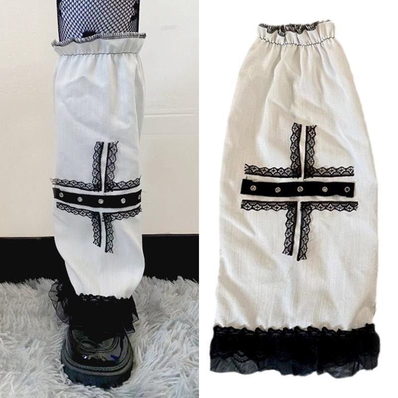 Gothic Cross Women Socks Sleeve Leg Warmers Foot Cover Thigh High Loose Stocking