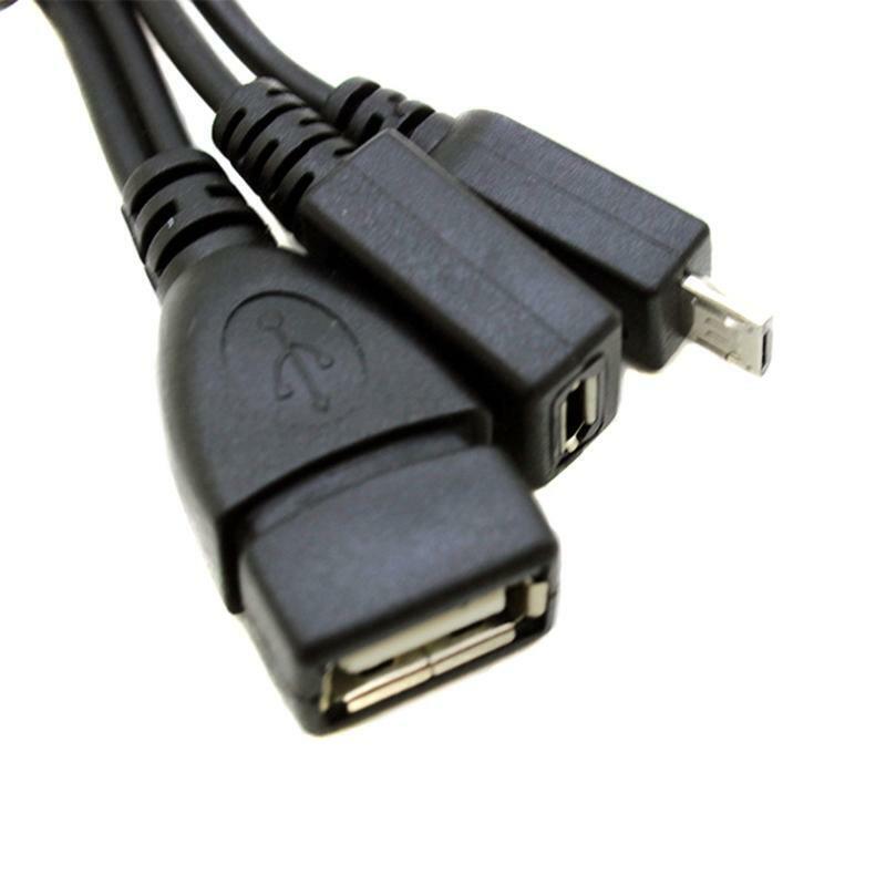 2 In 1 OTG Micro USB Host Power Y Splitter USB Adapter to Micro 5 Pin Male