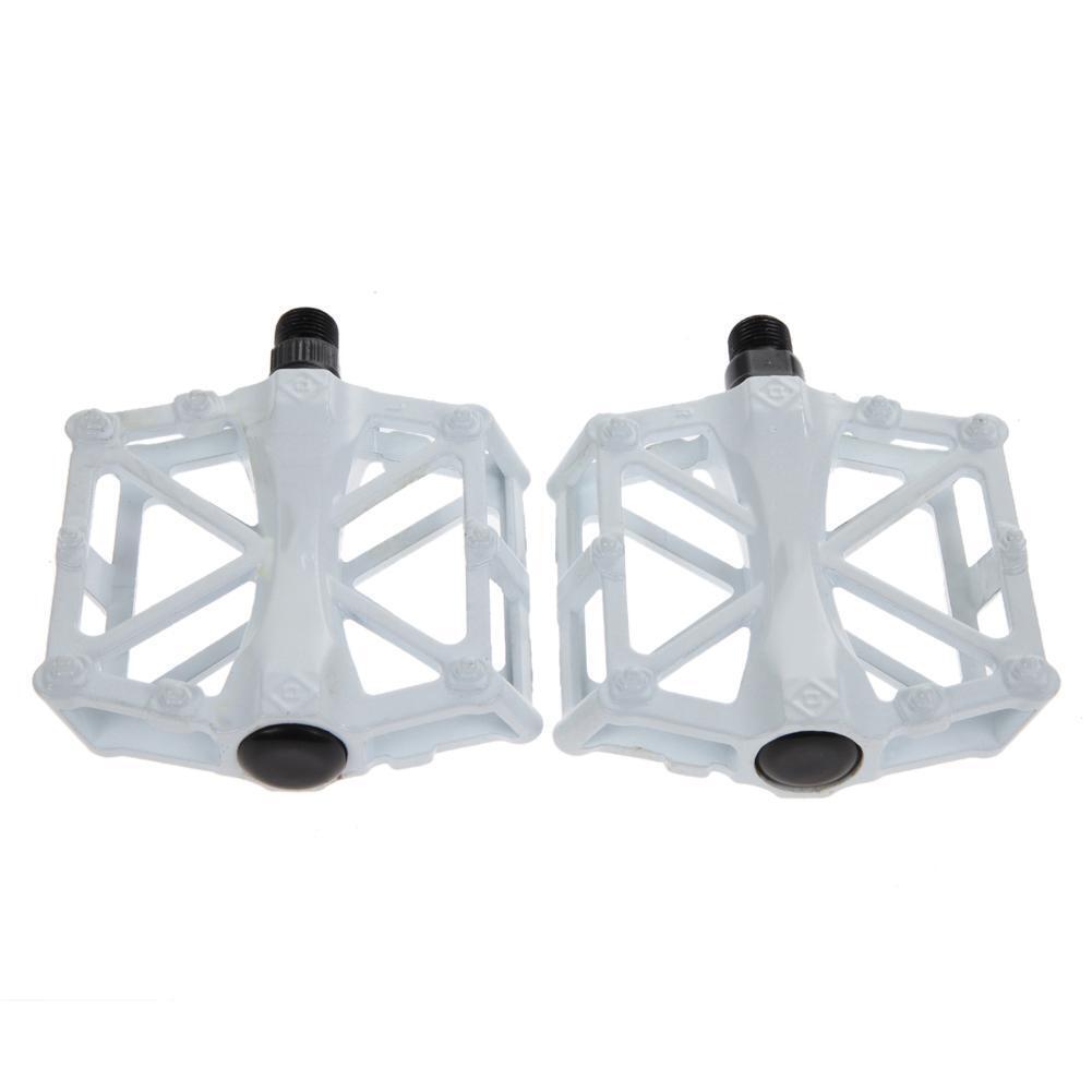 9/16 in Bike Pedals Ultra-Light Alloy Cycling Treadle Universal WHITE