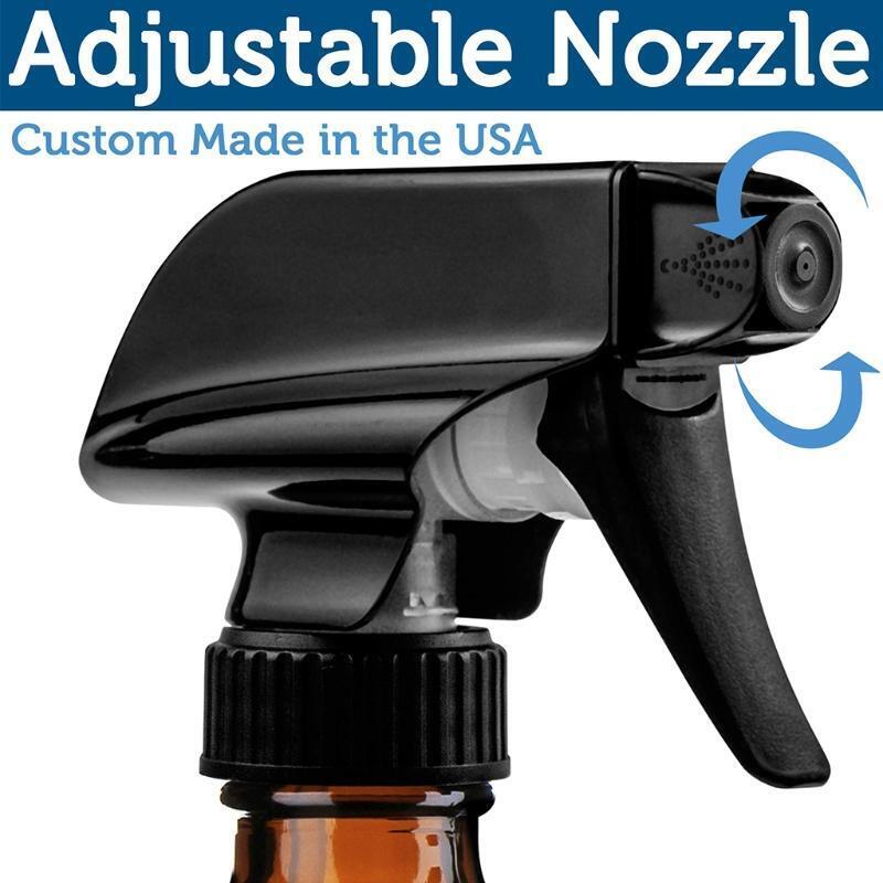 2pcs 500ml Empty Amber Glass Spray Bottles Refillable Container Trigger Sprayer