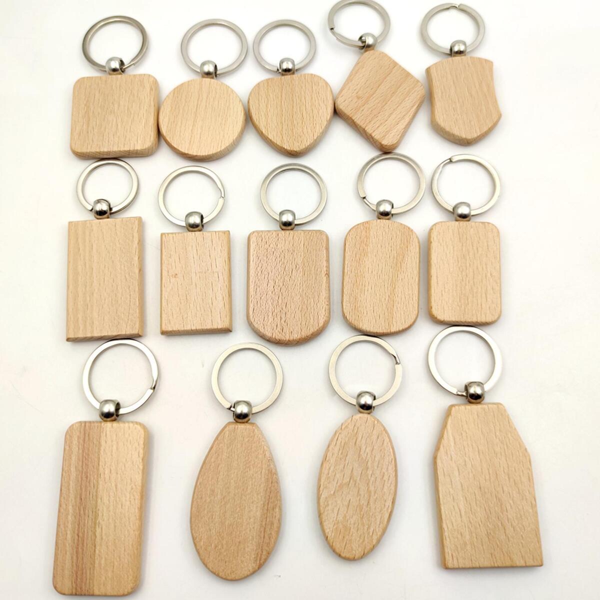 10 Pieces Key Chain Keychain Key Rings Handmade Bag Pendant for Crafts Engraving