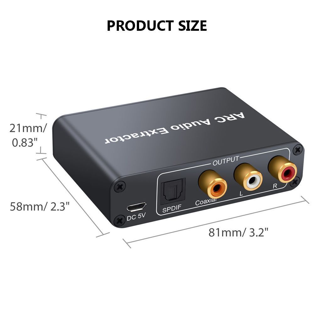 Return Channel Converter HDMI-compatible ARC Audio Extractor Digital to Analog