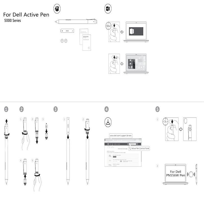 Active Stylus Pen PN557W For Latitude 5285 5289 5290 5300 5310 7200 7210 7285