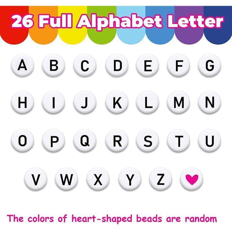 A-Z Acrylic Letter Alphabet Beads Kit DIY Bracelet Jewellery Making Accessories
