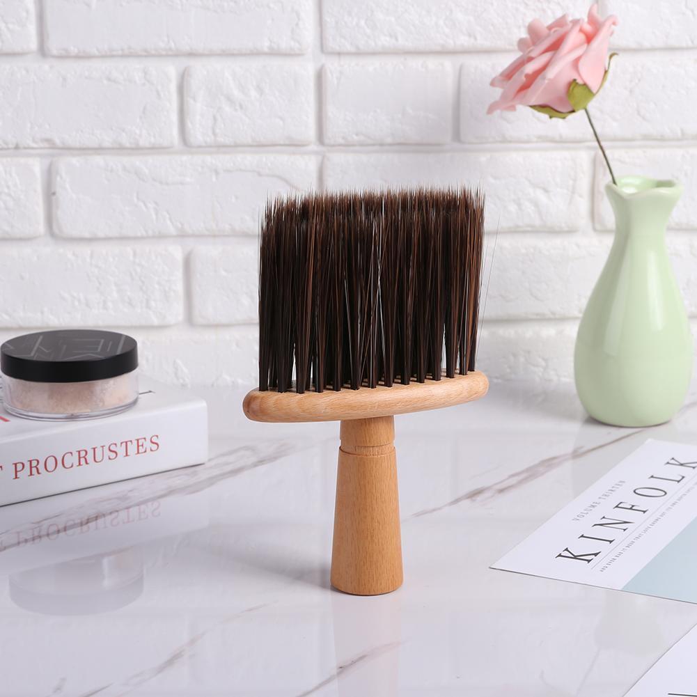 Neck Face Duster Brushes Barber Salon Cutting Hair Clean Hairbrush (Brown)