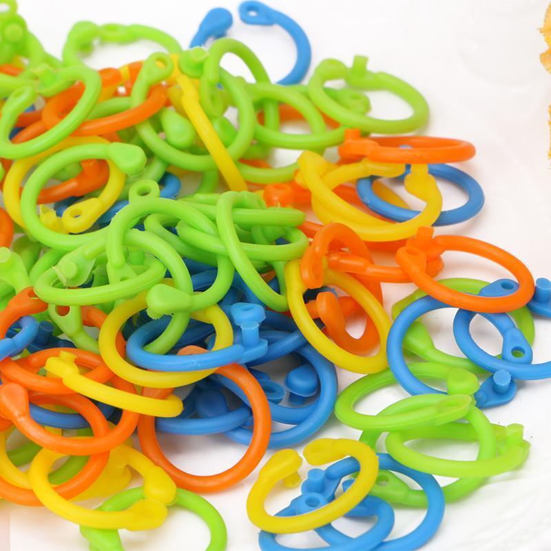 100Pcs Colorful Knitting Stitch Markers Crochet Locking Tool Craft Ring Marker
