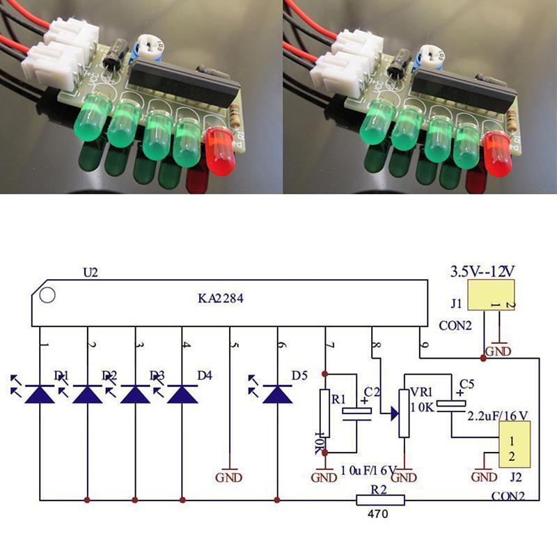 KA2284 DIY KIT Audio Level Indicator Suit LED Electronic Kit 3.5-12V for Arduino
