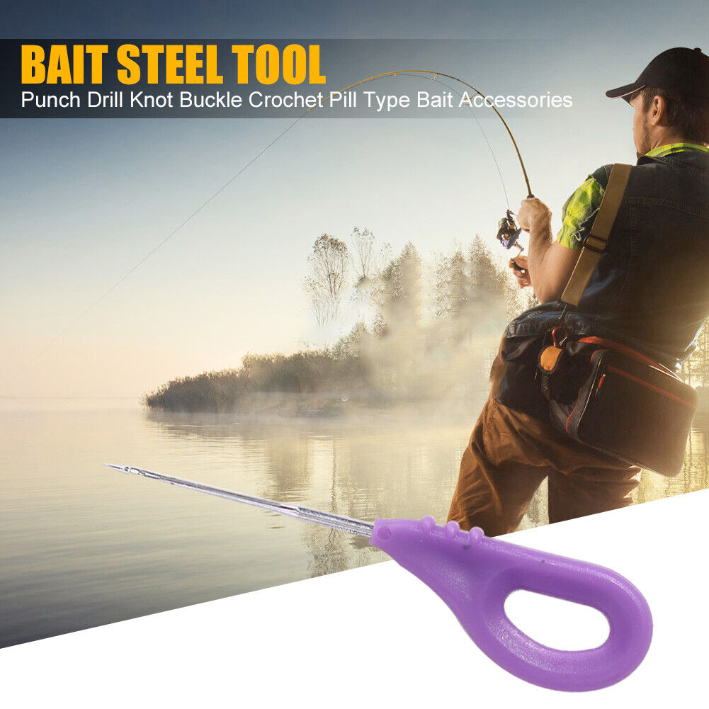 Fishing Boilies Bait Gate Needle for Hair Rig Carp Fishing Tackle (Purple)